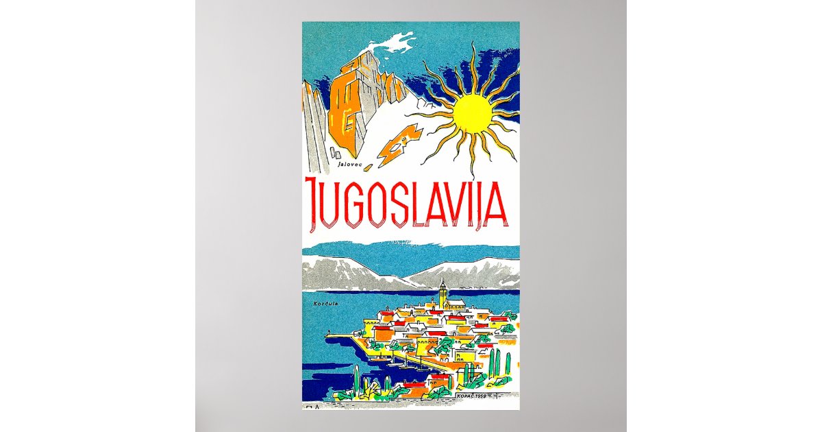 Joegoslavië, Adriatisch zee, oud poster Zazzle.be