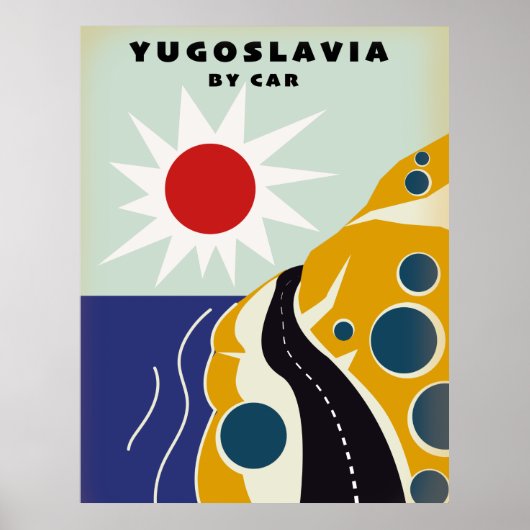 Joegoslavië door het poster van het klassieke auto (Voorkant)