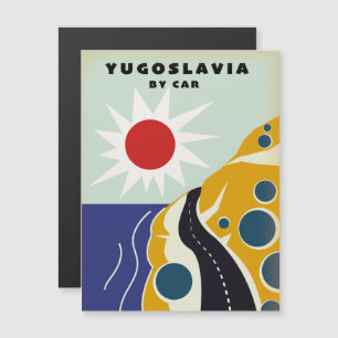 Joegoslavië Per Auto vintage reisposter Magnet