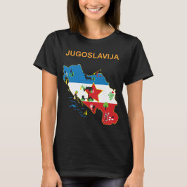 Joegoslavië Retro Kaart Rode Ster Reizen T-shirt