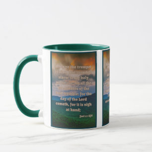 Joel 2:1 KJV Bible Verse Pic Mug Deux Tons