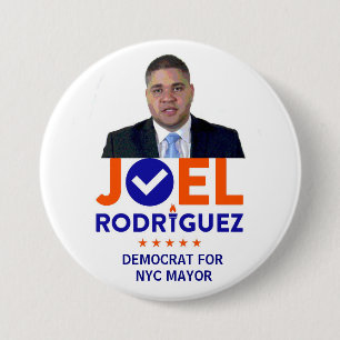 Joel Rodriguez voor de burgemeester van NYC in 201 Ronde Button 7,6 Cm
