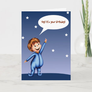 Joepie Het is je verjaardag Peuter Blauw Verjaarda Kaart