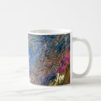 Joe's Abstracte kunst - Blauw en roze - Koffiebeke Koffiemok