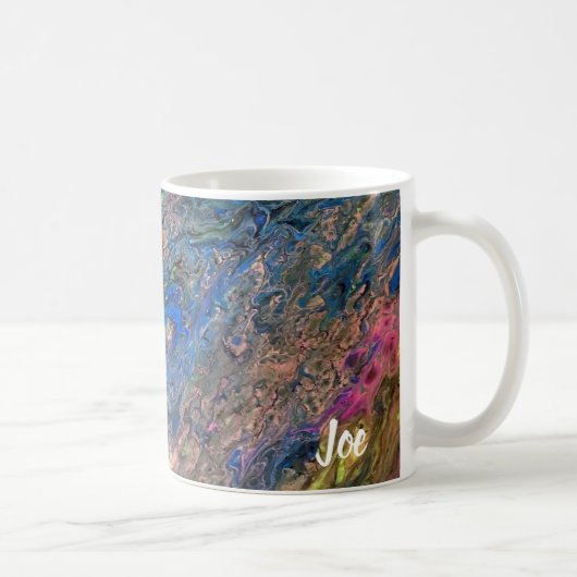 Joe's Abstracte kunst - Blue Rush - Coffee Cups Koffiemok (Rechts)