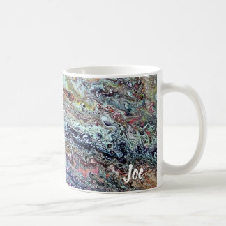 Joe's Abstracte kunst - Paarse golven - Koffiebeke Koffiemok