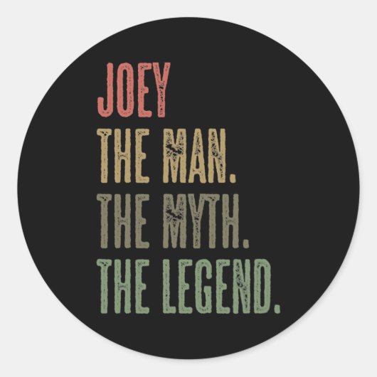 JOEY the Man the Myth the the LEGEND FUNNY Mannen  Ronde Sticker (Voorkant)