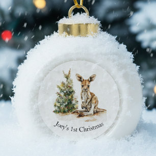 Joey's eerste kerst, gewoonte keramische bal ornament