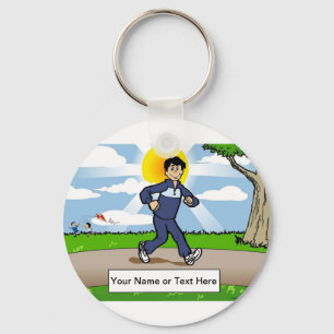 Jogger, Runner - Mannelijke Cartoon door PrintedPe Sleutelhanger