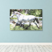 JOGGING BUDDIES WATERVERF Wrapped Canvas Print (Insitu (Houten vloer))