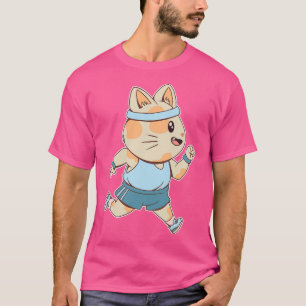 Jogging cat t-shirt