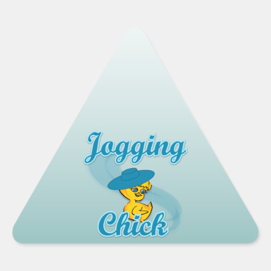 Jogging Chick #3 Driehoek Sticker (Voorkant)