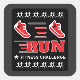 Jogging Profiteer van de juiste Mok voor Motivatie Vierkante Sticker