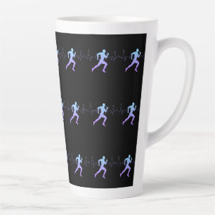 Jogging - Runners Silhouette met hartslag Latte Mok
