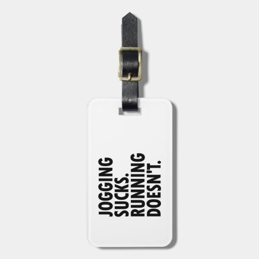Jogging Sucks. Lopen doet het niet. Bagagelabel (Voorkant verticaal)