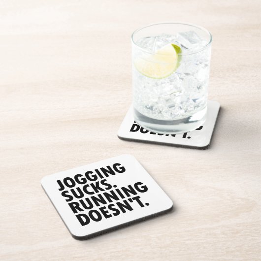 Jogging Sucks. Lopen doet het niet. Bier Onderzetter (Rechterzijde)