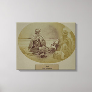Jogis of Snake Charmers, Hindoes met een laag kast Canvas Afdruk