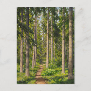 Johan Krouthén Solbelyst skogsstig CC0461 Briefkaa Briefkaart