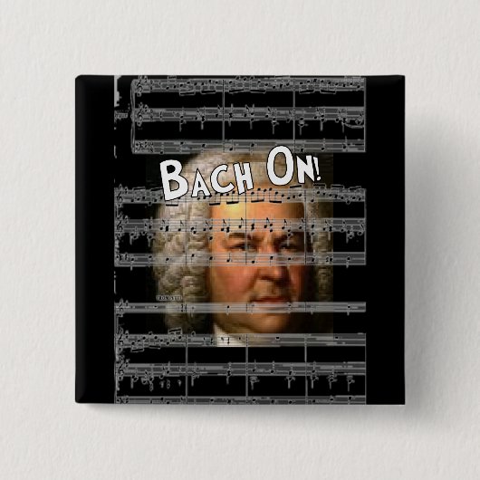 Johann Bach Gifts Vierkante Button 5,1 Cm (Voorkant)