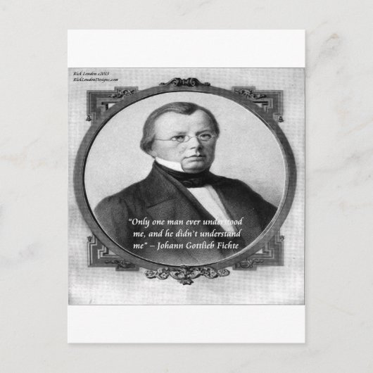 Johann Fichte "Verkeken" Citaat Briefkaart (Voorkant)