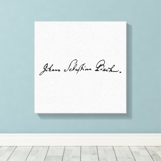 Johann Sebastian Bach handtekening Canvas Afdruk (Insitu (Houten vloer))