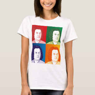 Johann Sebastian Bach im Cartoon Stil T-shirt