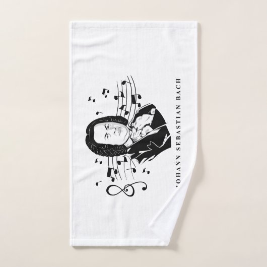 Johann Sebastian Bach Portrait / Bust met notities Handdoek (Handdoek)