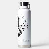 Johann Sebastian Bach Portrait / Bust met notities Waterfles (Achterkant)