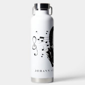 Johann Sebastian Bach Portrait / Bust met notities Waterfles (Voorkant)