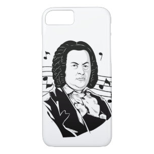 Johann Sebastian Bach Portrait en Bust met notitie iPhone 8/7 Hoesje