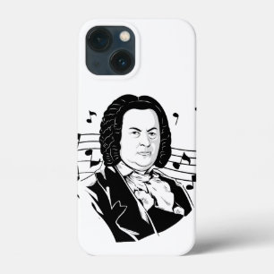 Johann Sebastian Bach Portrait en Bust met notitie iPhone 13 Mini Hoesje