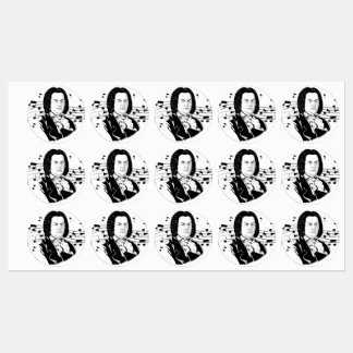 Johann Sebastian Bach Portrait en Bust met notitie Labels