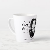 Johann Sebastian Bach Portrait en Bust met notitie Latte Mok (Linkerhoek)