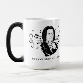 Johann Sebastian Bach Portrait en Bust met notitie Magische Mok (Links)