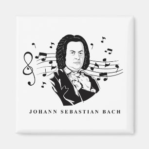 Johann Sebastian Bach Portrait en Bust met notitie Magneet