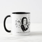 Johann Sebastian Bach Portrait en Bust met notitie Mok (Links)