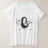 Johann Sebastian Bach Portrait et buste avec notes (Design devant)