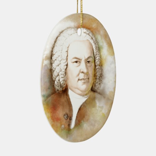 Johann Sebastian Bach Portrait in beige Keramisch Ornament (Rechts)