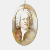 Johann Sebastian Bach Portrait in beige Keramisch Ornament (Links)