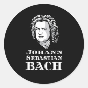 Johann Sebastian Bach Portrait Ronde Sticker