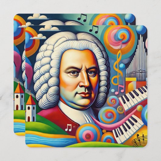 Johann Sebastian Bach Portrait Save The Date (Voorkant / Achterkant)