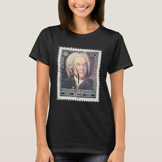 Johann Sebastian Bach  postzegel T-shirt (Voorkant)