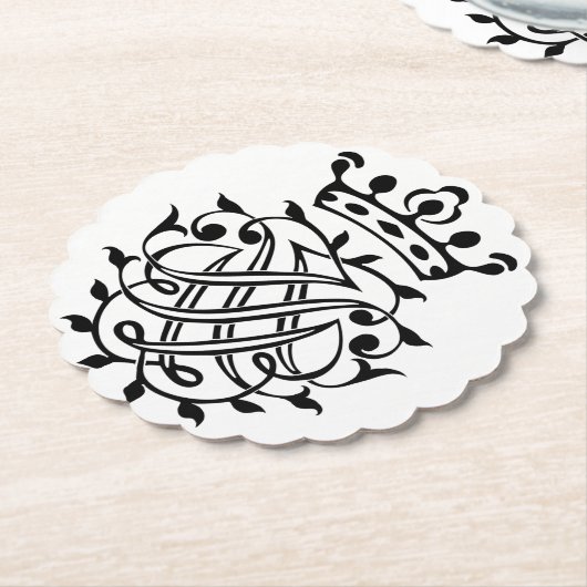 Johann Sebastian Bach Seal Crest Monogram Insignia Kartonnen Onderzetters (Gekanteld)