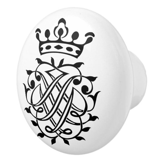 Johann Sebastian Bach Seal Crest Monogram Insignia Keramische Knop (Rechts)