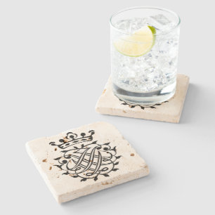 Johann Sebastian Bach Seal Crest Monogram Insignia Stenen Onderzetter