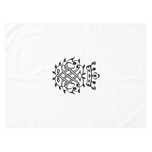 Johann Sebastian Bach Seal Crest Monogram Insignia Tafelkleed (Voorkant (Horizontaal))