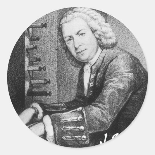 Johann Sebastian Bach Stuff Ronde Sticker (Voorkant)