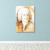 Johann Sebastian Bach sur toile - Aquarelle (Insitu (Plancher de Bois))