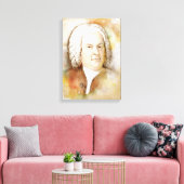 Johann Sebastian Bach sur toile - Aquarelle (Insitu(Salon))