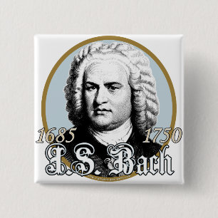 Johann Sebastian Bach Vierkante Button 5,1 Cm